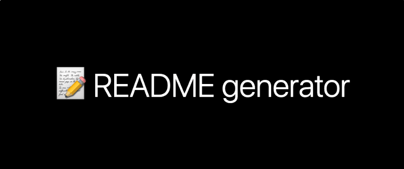 black background with white text readme generator writing